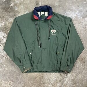 Vintage 80s Winner Mate Cadillac Jacket Size XL Green Full Zip Luxury Car Logo